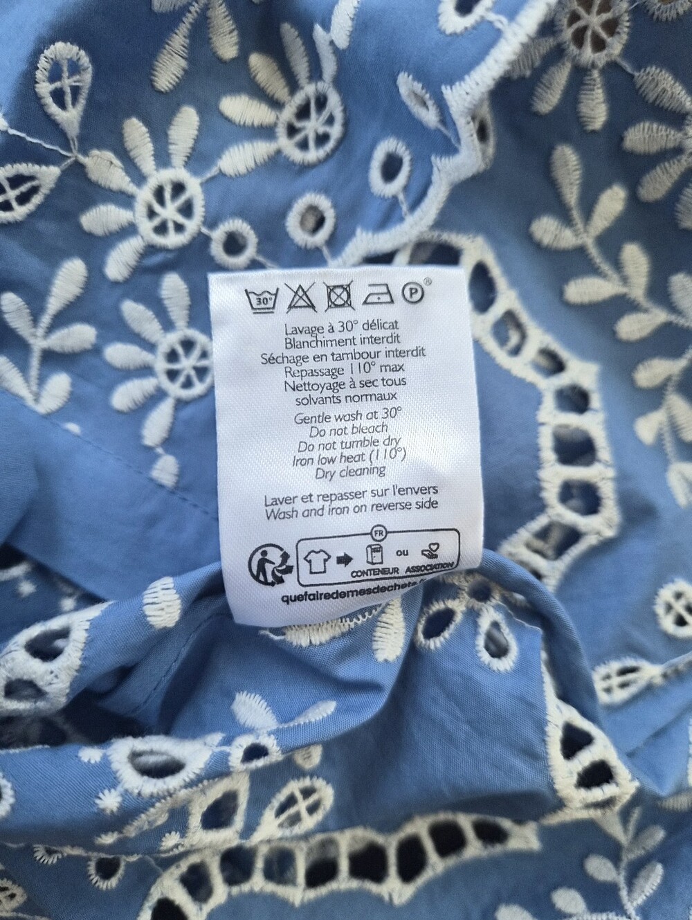 *NWT* [Sezane] Elvira Blouse in Cream Chambray, Size 40/8 - Picture 9 of 12